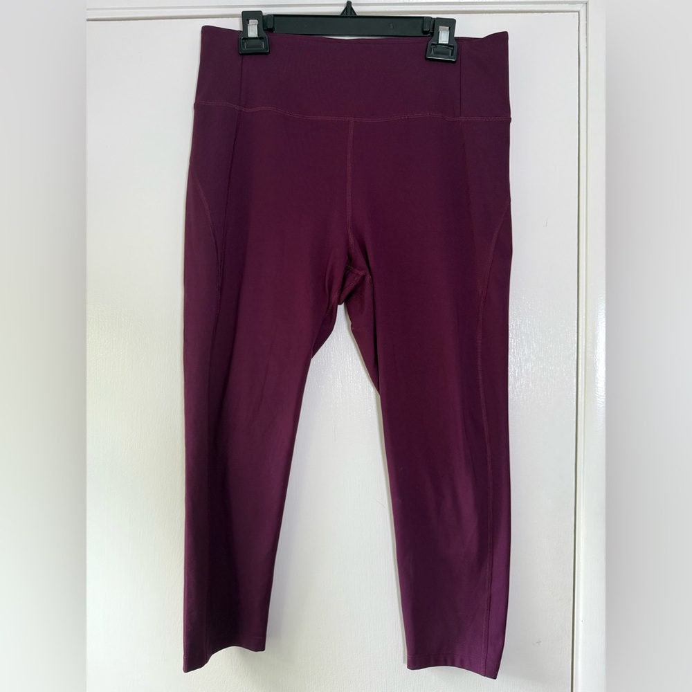 Girlfriend Collective High Rise Compressive Crop Leggings Wine Plum Size XXL 2X - Picture 2 of 7